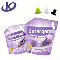 Pochettes souples 3L 5L recyclables avec poignée pour détergent liquide, emballage pour recharge de lessive, personnalisable OEM