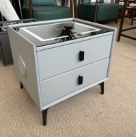 Table de chevet intelligente avec 2 tiroirs, chargeur USB, table basse avec haut-parleur et charge sans fil, tiroirs de chambre à coucher