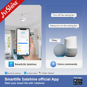 1stshine Ventilateur de Plafond Led Maison Blanc ABS Lames Installation Facile Ventilateur de Plafond Silencieux Avec Lumière Led - Product Image 6