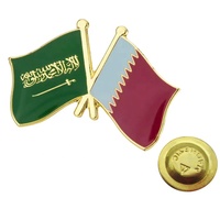 Usine personnalisée métal émail Qatar pays drapeau épinglettes amitié fête nationale arabie saoudite emblème aimant broche broche insigne