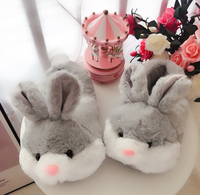 Chaussons en peluche de lapin mignons et chauds pour femmes, de haute qualité