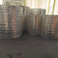 Panier filtrant en treillis métallique en acier inoxydable OEM 304 316 316L, cylindre à trous ronds, résistant à la corrosion, haute résistance à la compression