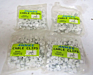 Plc 4) New <strong>Annke</strong> Cable Clips 5mm 100 Per Bag 4 Bags 400 Pieces Warranty Product - Product Image 1