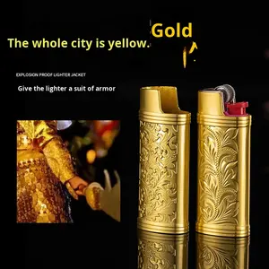 J6 Vente en gros Alliage de zinc pour étui de <span class=keywords><strong>briquet</strong></span> jetable Petit <span class=keywords><strong>briquet</strong></span> créatif à fleurs riches Coque de <span class=keywords><strong>briquet</strong></span> - Product Image 3