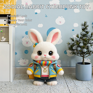 Fabricant de jouets en peluche personnalisés, usine d'animaux en peluche OEM, fournisseur de poupées en peluche douces, peluches de 10 cm sur le thème des signes du zodiaque, style <span class=keywords><strong>cyberpunk</strong></span> - Product Image 2