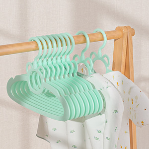 <b>Childrens</b> Clothes <b>Hanger</b> Baby Traceless Plastic <b>Hanger</b> Infant Toddler Home Use Cartoon Design Hook Type Drying Rack Organizer - Product Image 3