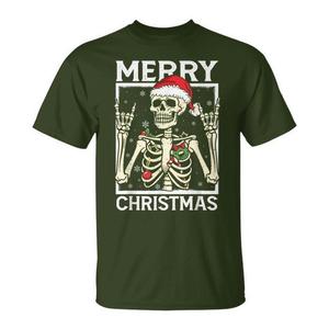 Camiseta con diseño navideño de calavera y esqueleto, unisex, talla para adultos - Product Image 1