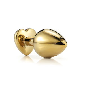 Jouets sexuels pour femmes, plug anal en cristal en forme de cœur doré, couleur personnalisée, bijou anal en métal - Product Image 4
