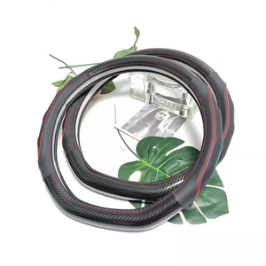 Siyah spor dört mevsim bambu kömür deri kamyon ve otomobiller için uygundur direksiyon kapakları - Product Image 4
