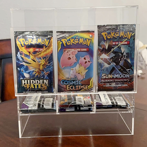 Acrylic <span class=keywords><strong>3</strong></span> Slot <span class=keywords><strong>Booster</strong></span> <span class=keywords><strong>Pack</strong></span> Dispenser <span class=keywords><strong>Pokemon</strong></span> <span class=keywords><strong>Booster</strong></span> Packs Présentoir compatible avec <span class=keywords><strong>Pokemon</strong></span> / MTG / Yugioh pour Collector's - Product Image 4