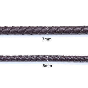 Colorful <b>Braided</b> Leather Rope 6mm 7mm Round DIY Jewelry Accessories Retro Style - Product Image 5