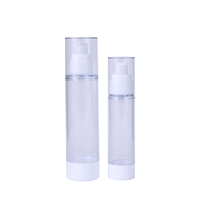 Lujosa Botella de Vidrio para Cuidado de la Piel de 15ml, 30ml, 50ml con Bomba Air-Free, Componentes de Plástico ABS, Negro Esmerilado, Serigrafía y Estampado en Caliente