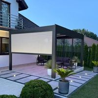 Pérgola de Techo de Aluminio Simple Prima con Revestimiento Anticorrosión, Estructura para Patio de Villa, Pabellón Exterior