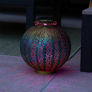Linterna grande solar para exteriores, impermeable, colgante, jardín, luces decorativas de metal, lámpara de mesa LED - Product Image 2