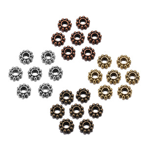 Zinc Alloy Flower Spacer Beads Antique Gold Silver Bronze <b>Copper</b> For <b>Bracelet</b> Making DIY Jewelry Accessories - Product Image 1
