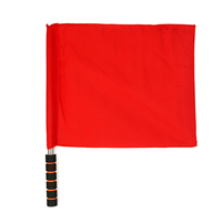 Arbitre Drapeau En Acier Inoxydable Commande Main Drapeau Rouge Signal Drapeau Éponge Poignée Performance Linesman Drapeau pour Football Football