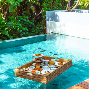 Lakuna роскошный круглый ротанговый плавающий поднос для позднего завтрака бассейн плавающий поднос для бассейна еда и чайный бар - Product Image 5