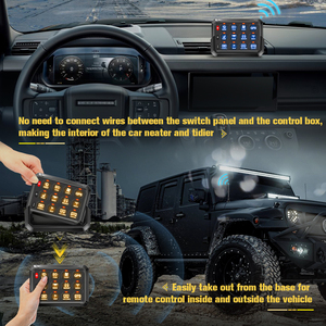 Auto Car Switch Box 12V 24V Off Road Led Light <span class=keywords><strong>Controller</strong></span> 12 Gang Switch Panel Wireless RGB con relé de protección contra sobrecarga - Product Image 3