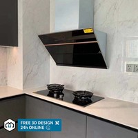 Ensemble d'armoires de cuisine modulaires en bois massif chêne blanc stratifié, style moderne minimaliste personnalisé George Group, avec robinet pour la maison