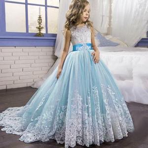 Vestido de Fiesta de Princesa para Niñas, con Encaje, Largo hasta el Suelo, para Bodas - Product Image 6