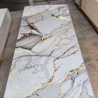 Panel de PVC con Recubrimiento UV, Diseño Floral Clásico, Impermeable, con Acabado Brillante, para Uso Doméstico y Comercial