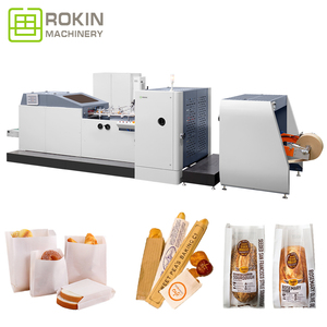 เครื่องทำถุงกระดาษด้านล่าง rokin พร้อมเครื่องพิมพ์4สีรวมกัน