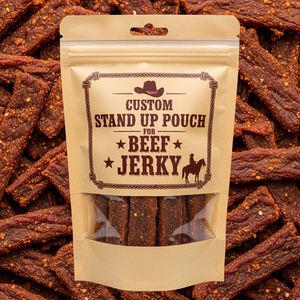 Bolsas a prueba de olores para carne seca, impresas a medida, selladas térmicamente, de material Mylar, con cierre zip, para envasado de snacks gourmet. - Product Image 2