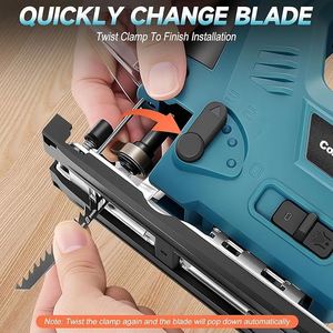 Sierra de calar inalámbrica para batería de 220V máx., sierra de calar orbital sin escobillas, cortes en bisel de 0-45°, 3 ajustes orbitales, luz LED, 2.2kW, 1 año de garantía - Product Image 2