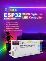 Pengontrol ESP32 WLED 4 Output 20A Fuse Kontrol Jarak Jauh ROHS Suara Mikrofon Lampu Dinamis USB-C UART DIY Hemat Energi Relay Level