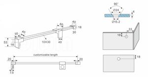 Trous fraisés pince de fixation écran de <span class=keywords><strong>douche</strong></span> <span class=keywords><strong>barre</strong></span> de support <span class=keywords><strong>barre</strong></span> de stabilisateur de porte de <span class=keywords><strong>douche</strong></span> - Product Image 3