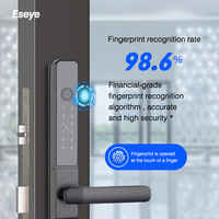 Poignée de porte intelligente TUYA/TTlock avec serrure WiFi, application, empreinte digitale, biométrique pour usage domestique, étanche avec fonctions de mot de passe et de code