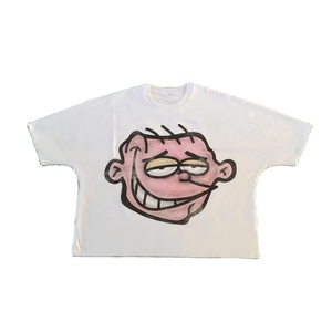 <span class=keywords><strong>T</strong></span>-Shirt personalizzata con Logo in cotone 100% con taglio squadrato e cucito <span class=keywords><strong>t</strong></span>-Shirt oversize da uomo maglietta 300 Gsm Cropped Streetwear in bianco - Product Image 1