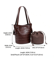Sac à bandoulière de luxe vintage bohème pour femme en PU résistant à l'eau avec deux sangles – Tendance mode élégante pour le shopping