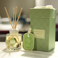 Coffret Cadeau Diffuseur à Bâtonnets de Luxe 180ml, Huile Essentielle Naturelle, Écologique, Arôme Longue Durée, Bâtonnets en Rotin, Désodorisant d'Ambiance pour la Maison