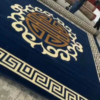 Imprimer tapis de prière de mosquée musulmane Axminster modèles personnalisés 4*25 rouleau tapis personnalisés tapis de prière de mosquée pour mosquée