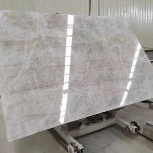 Dalles de quartz naturel de haute qualité TMZ Stone OEM/ODM Taj Mahal, polies, blanches, pour plan de travail de cuisine, îlot, garantie 5 ans - Product Image 1