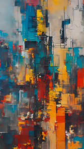 NGHỆ THUẬT Deco nghệ thuật thiết kế lớn màu sắc khối treo hiện đại Trừu Tượng nghệ thuật tranh in vải đầy màu sắc kết cấu trang trí tường trang trí - Product Image 5