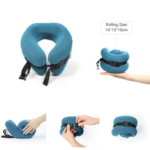 Oreiller de <span class=keywords><strong>voyage</strong></span> cervical portable en mousse à mémoire de forme en forme de U, protection de <span class=keywords><strong>la</strong></span> colonne vertébrale, housse amovible douce, étiquette <span class=keywords><strong>et</strong></span> logo personnalisés, lavable - Product Image 4