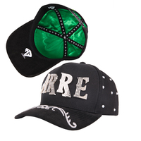 Gorra de Béisbol Bordada de 5 Paneles con Forro de Satén y Gamuza, Personalizada de Fábrica al por Mayor, Gorra Deportiva para Hombre con Logotipo de Diamantes de Imitación