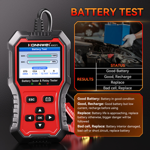 เครื่องทดสอบรีเลย์รถยนต์ 12V พร้อมไฟ LED ชุดทดสอบรีเลย์ 4/<span class=keywords><strong>5</strong></span> ขา, เครื่องทดสอบแบตเตอรี่ลิเธียม Konnwei Kw37112v เครื่องวิเคราะห์แบตเตอรี่รถยนต์ 24v - Product Image 3