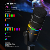 Microphone dynamique sans fil COMICA D10 PRO RGB cardioïde USB/XLR pour jeux, streaming et interviews avec réduction du bruit vocal
