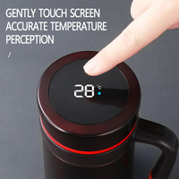 Couvercle de tasse à vide en acier inoxydable, impression personnalisée, affichage intelligent de la température, tasse à café avec poignée, Sublimation, 18oz