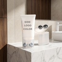 Tube cosmétique 80ml 100ml 150ml 200ml, tube plat 50mm, applicateur à double bille, blanc mat, logo personnalisé, crème pour le cou, crème pour le visage