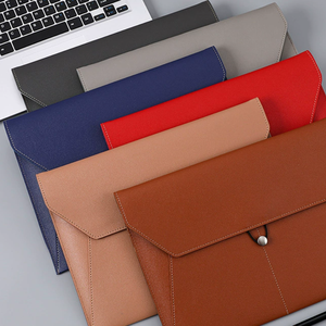Portadocumentos de cuero PU <span class=keywords><strong>A4</strong></span> Bolsa de archivo de papel Paquete de archivo Hebilla de datos engrosada Bolsa de documentos de negocios impermeable - Product Image 1