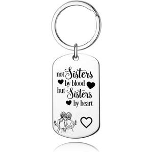 Porte-clés en métal vintage fait main Sisters by Heart-Cadeau meilleur ami pas Sisters by <span class=keywords><strong>Blood</strong></span> - Product Image 1
