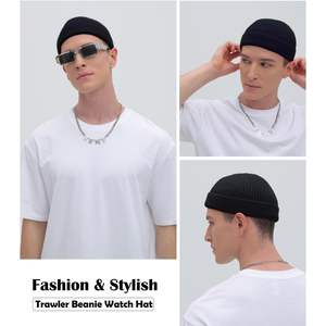 Gorro de Pescador Corto de Lana Fina Personalizado para Hombre y Mujer, Gorro de Punto con Puño, Gorro de Retención de Calor, Gorro Unisex para Adultos - Product Image 6