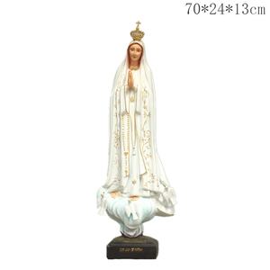 Figura ecológica de la Virgen María de Fátima de 70cm, adorno de aspecto ligero con capucha de resina italiana para Navidad para sala de estar Iglesia - Product Image 3