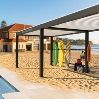 Pergola bioclimatique en aluminium Sweet Home avec LED, toit rétractable motorisé à lames orientables, auvent extérieur imperméable pour ombrage