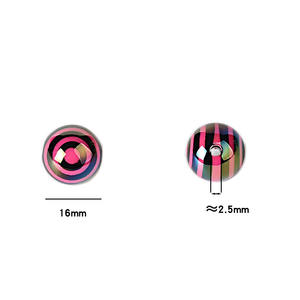 Perle ronde de 16 mm en acrylique coloré avec trou droit, pour la création de bijoux, stylos, porte-clés et accessoires DIY - Product Image 2