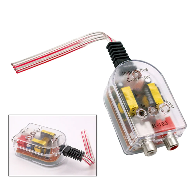 K-103 High-Impedance 12V RCA Line Car Audio Converter Hot High to Low Impedance Inverter & Converter for Car Audio